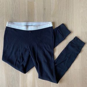 UO black waffle knit thermal leggings